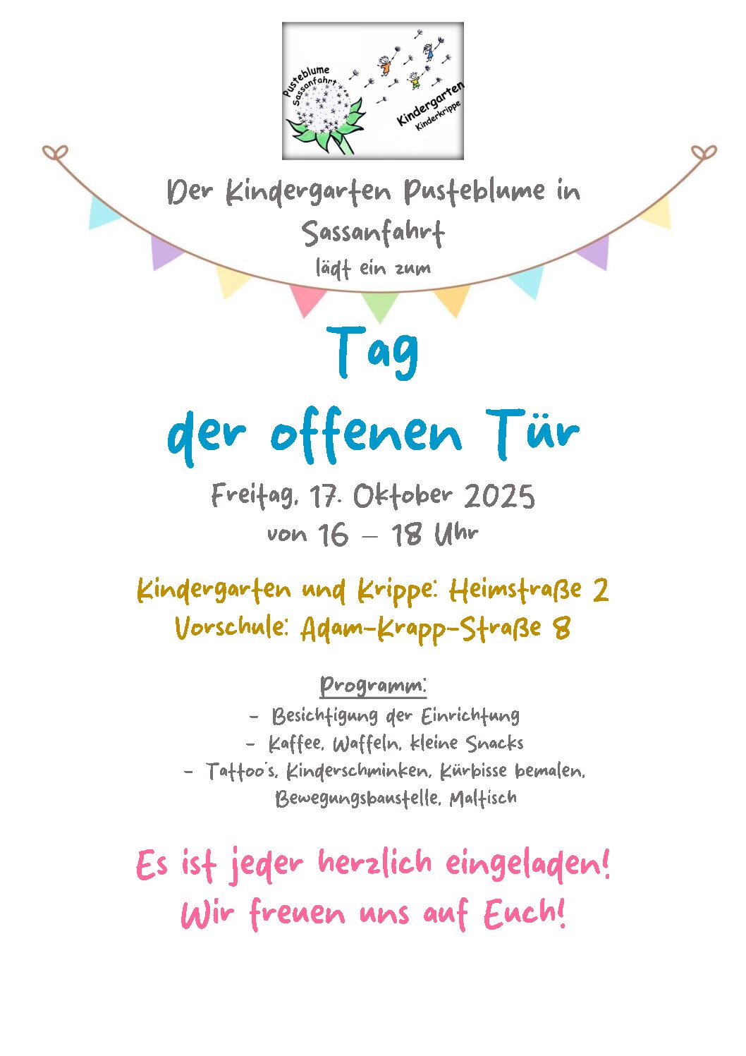 Plakat Tag der offenen Tür